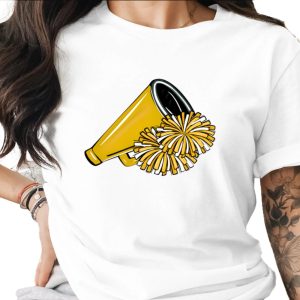Cheerful Cheerleading Gear Megaphone and PomPoms Digital