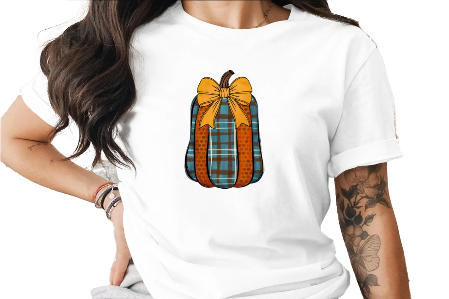 Fall Plaid Polka Dot Pumpkin Sublimation Digital Download PNG, Autumn Harvest Bow Rustic Gourde Graphic, Seasonal Craft Design