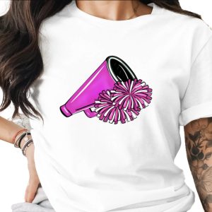 Cheerleader Pom Poms with Megaphone Sports Spirit Digital
