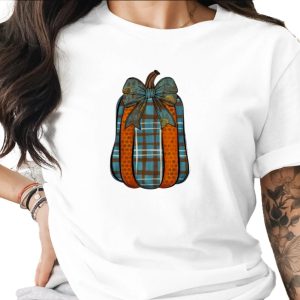 Fall Plaid Pumpkin Sublimation Digital Download PNG, Rustic Sunflower Bow, Autumn Harvest Design, Farmhouse Thanksgiving Decor
