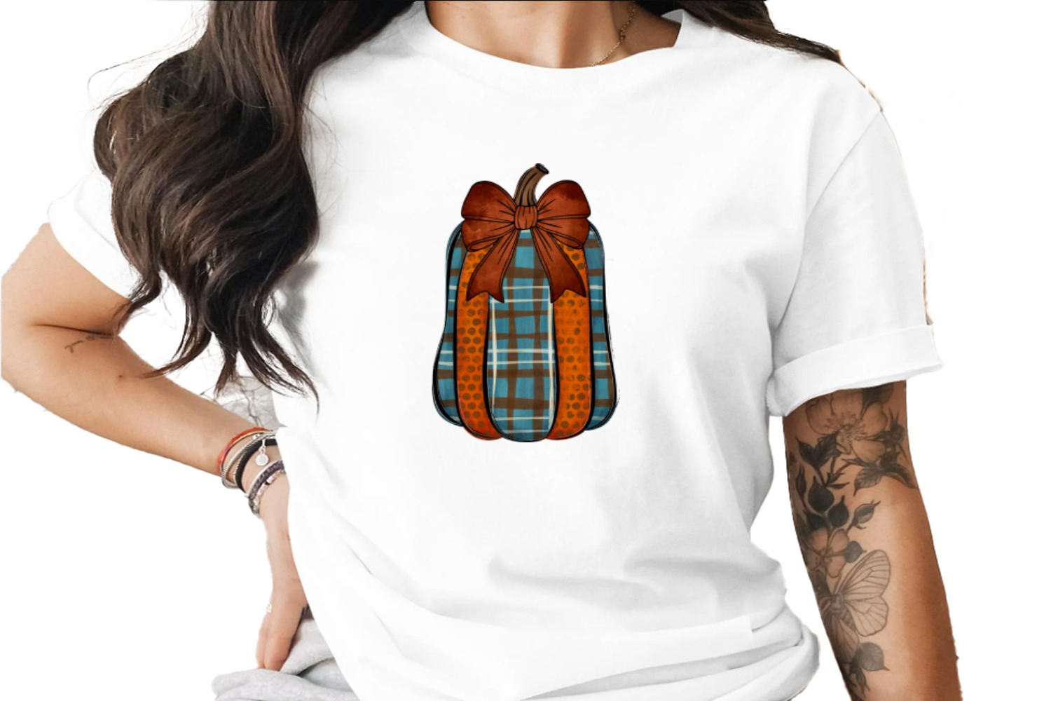 Plaid Pumpkin Sublimation Digital Download PNG, Fall Harvest Design, Autumn Plaid Bow Graphic, Cozy Farmhouse Thanksgiving Printable
