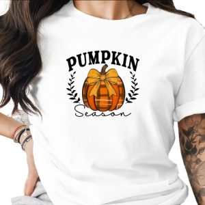 Pumpkin Season Plaid Bow Sublimation Digital Download PNG, Autumn Fall Vibes Farmhouse Graphic, Thanksgiving Design File