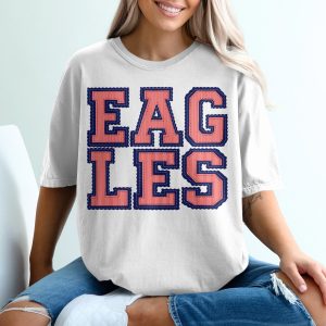 Eagles Seersucker Mascot T-Shirt, Custom Team Shirt, Change Your Colors, Spirit Wear, Game Day Tee, Fan Apparel, Varsity Style T-Shirt