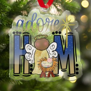Adore Him Ornament, Angel Ornament, Baby Jesus Ornament, Christian Ornament, Religious Ornament, Christmas Ornament, Holiday Ornament