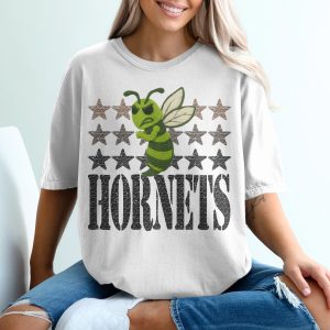 Hornets T-Shirt, Angry Hornet Design, Graphic Tee, Unisex Shirt, Knitted Insect Shirt, Star T-Shirt, Fashion T-Shirt, Gift for Him or Her