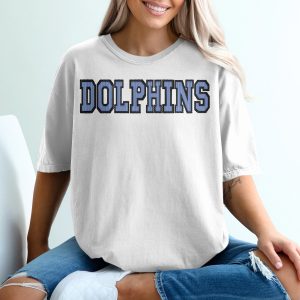 Dolphins Seersucker T Shirt, Mascot Team Spirit, Custom Fan Gear, Change Your Colors, Unique T Shirt Design