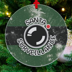 Santa Surveillance Ornament, Funny Christmas Ornament, Unique Holiday Decor, Novelty Ornament, Festive Ornament, Holiday Gift