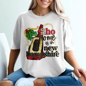 New Hampshire Home T-Shirt, Christmas Tee, Holiday Gift, State Pride Shirt, New England Apparel, Home State Gift, Holiday T-Shirt
