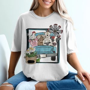 Farm Animals T-Shirt, Truck T-Shirt, Farmhouse Tee, Cute Animals Shirt, Farmer Gift, Barnyard T-Shirt, Country T-Shirt, Kids T-Shirt