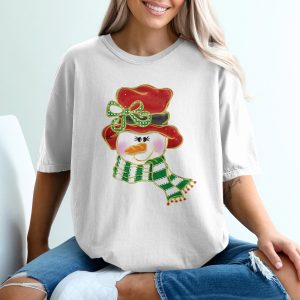 Cute Snowman T-Shirt, Holiday Shirt, Winter Apparel, Festive Top, Christmas Clothing, Seasonal Tee, Xmas Gift, Graphic Tee, Unique T-Shirt