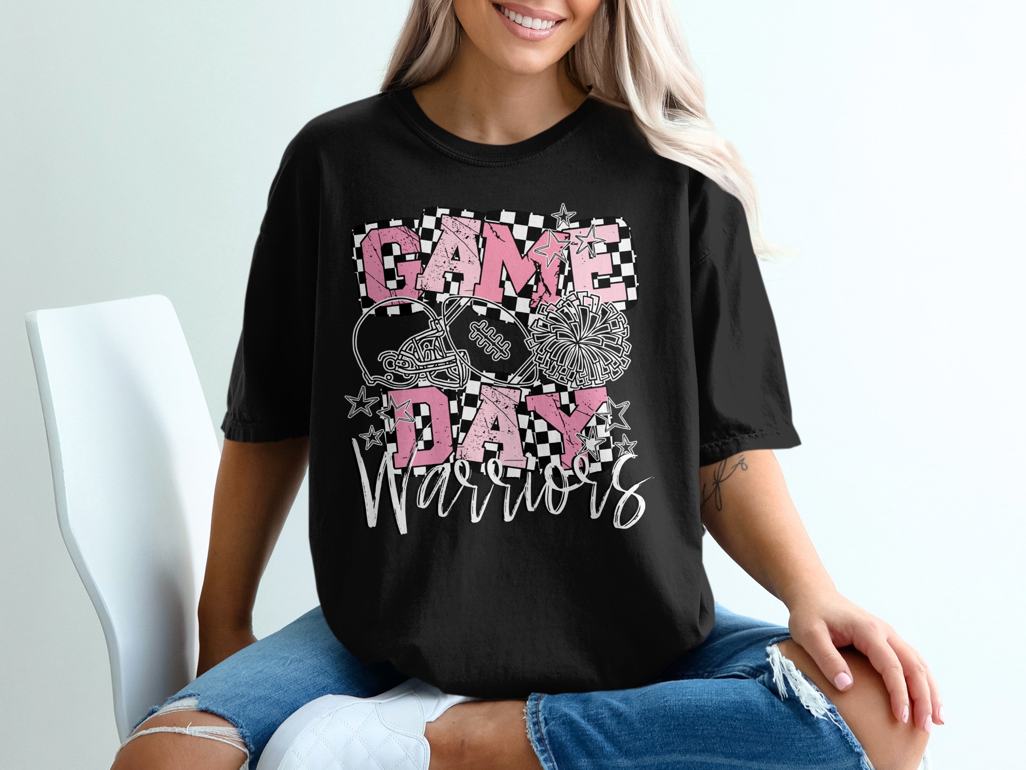 Game Day Warriors T-Shirt, Cheerleader Shirt, Football Shirt, Game Day Outfit, Sports Tee, Team Spirit Shirt, Gift for Sports Lover - Image 2