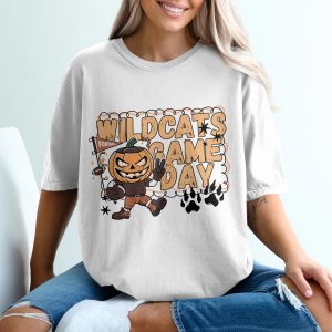 Wildcats Game Day T-Shirt, Halloween Football Tee, Pumpkin Mascot Shirt, Fan Apparel, Sports T-Shirt, College Game Day Shirt