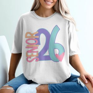 Senior 2026 T-Shirt, Cute Graduation Tee, Class of 2026, Colorful Heart Design, Unique Senior Gift, Trendy Senior Shirt