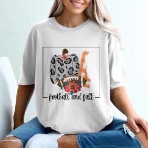 Football and Fall T-Shirt, Leopard Pumpkin Tee, Autumn Football Shirt, Game Day T-Shirt, Cute Fall Tee, Seasonal Shirt, Thanksgiving T-Shirt