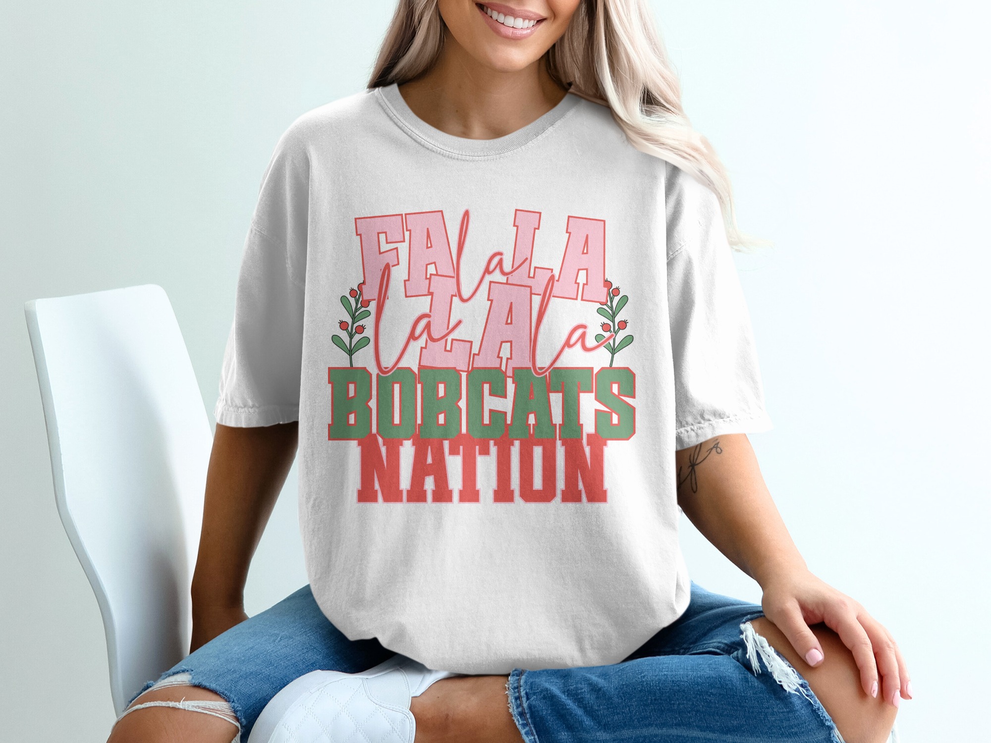 Fa La La Bobcats Nation T-Shirt, Festive Bobcats Tee, Christmas Bobcats Shirt, Bobcats Apparel, Game Day Shirt, Holiday Gift T Shirt