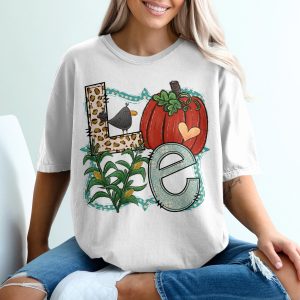 Fall Love T-Shirt, Pumpkin Patch, Crow, Corn, Autumn Apparel, Cute Thanksgiving, Seasonal Shirt, Harvest T Shirt, Printed Tee