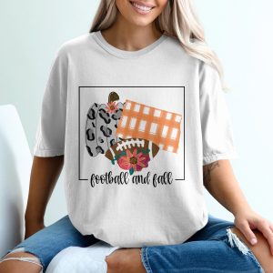 Football And Fall T-Shirt, Autumn T Shirt, Pumpkin, Football Tee, Floral T-Shirt, Fall Season, Cute Thanksgiving Shirt, Fall Vibes