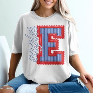 Eagles Mascot Seersucker T-Shirt, Custom Design, Change Your Colors, Team Shirt, Fan Shirt, Spirit Wear