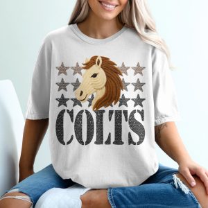 Colts T-Shirt, Horse Lover Tee, Star Graphic Shirt, Equestrian Gift, Unique Design, Trendy Shirt, Graphic Tee, Stylish Shirt, Casual Top