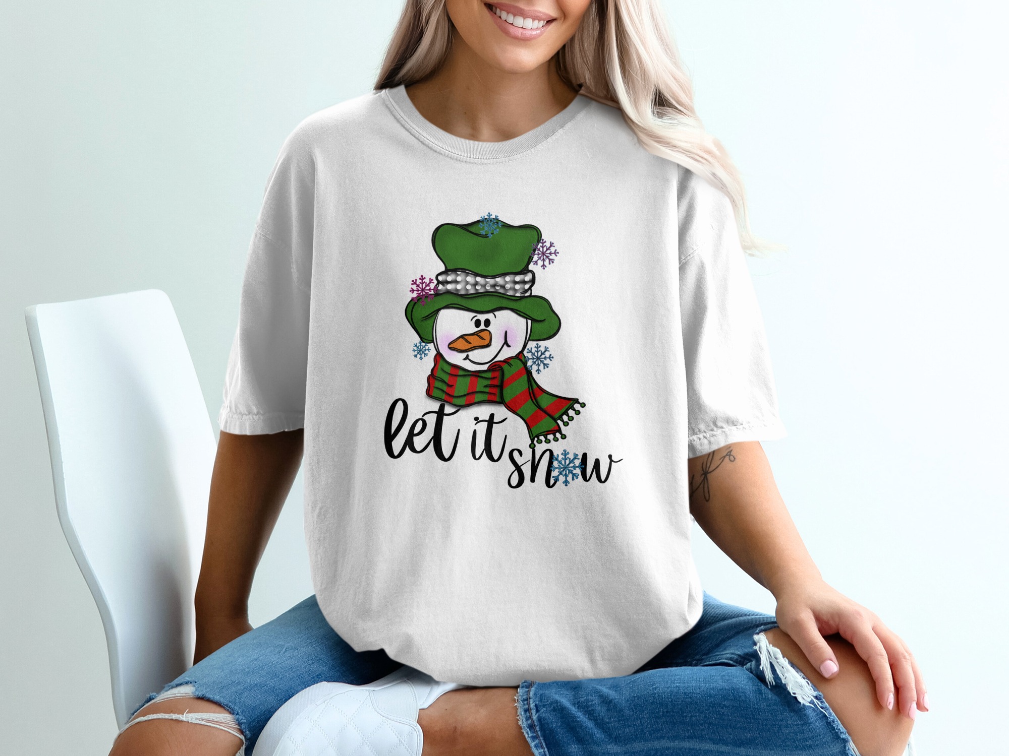 Let it Snow T-Shirt, Winter T-Shirt, Snowman Shirt, Cute Christmas Tee, Holiday Shirt, Seasonal Clothing, Festive TShirt, Winter Apparel