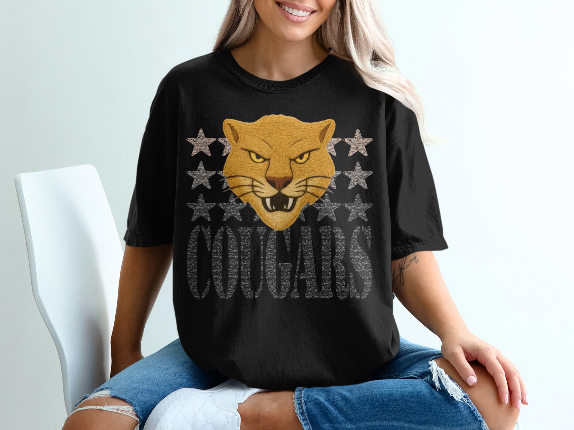 Cougars T-Shirt, Team Spirit, Mascot Tee, Sports Fan Apparel, Gift for Athletes, College Pride Clothing, Unique Design, Graphic Print - Image 2