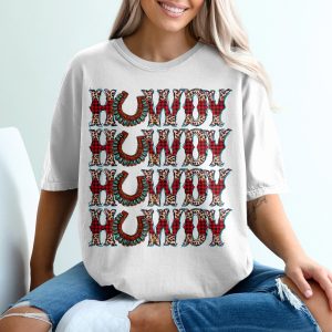 Howdy T-Shirt, Western Style, Country T-Shirt, Horseshoe T-Shirt, Leopard Print T-Shirt, Plaid T-Shirt, Trendy Tee