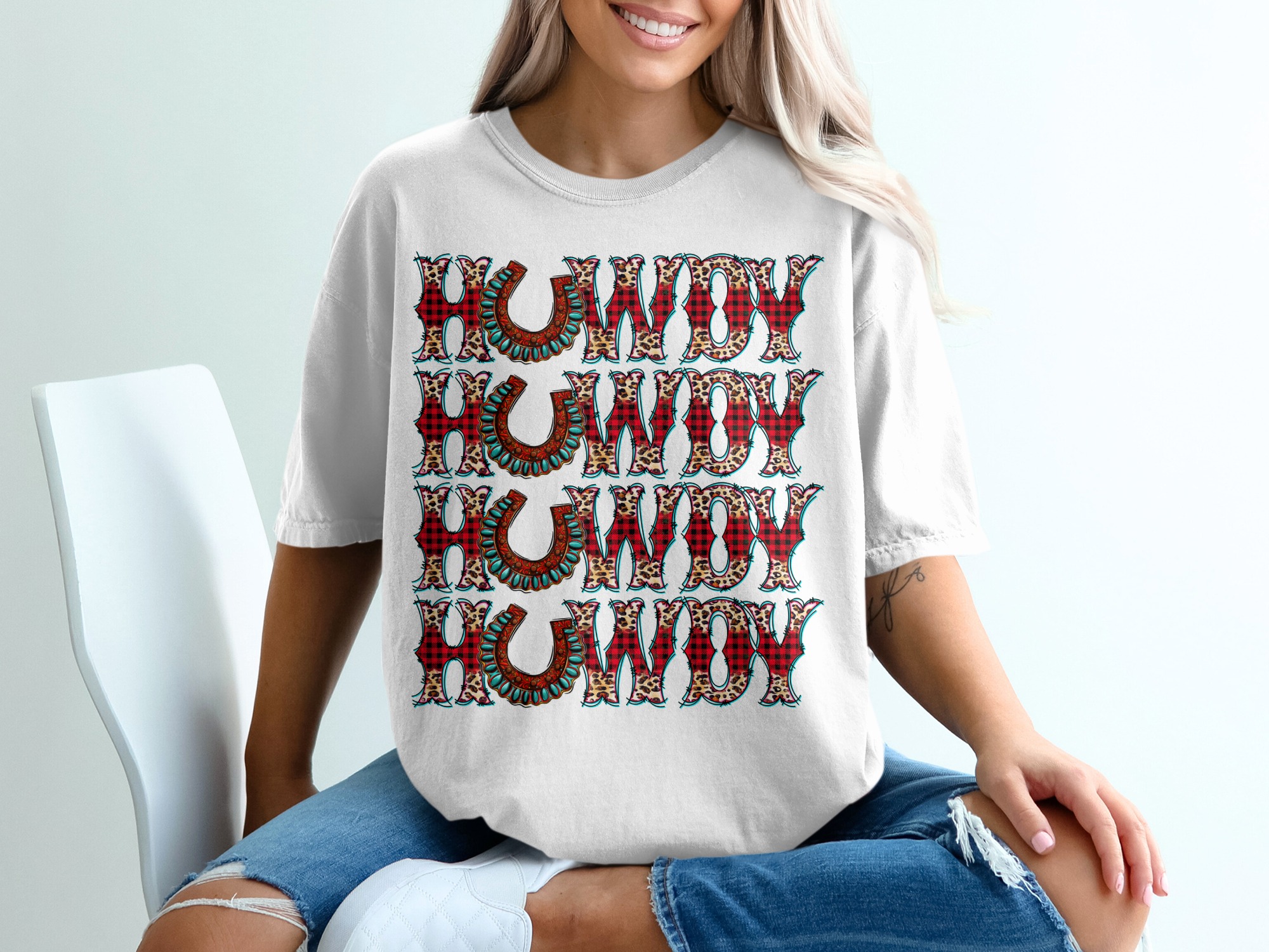 Howdy T-Shirt, Western Style, Country T-Shirt, Horseshoe T-Shirt, Leopard Print T-Shirt, Plaid T-Shirt, Trendy Tee