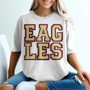 Eagles Seersucker T-Shirt, Custom Mascot Tee, Change Your Colors, Personalized Team Spirit Apparel, Unique Design