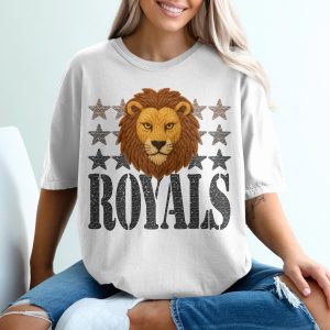 Lion Head Royals T-Shirt, Stars, Graphic Tee, Animal T-Shirt, Unique Design, Gift Idea, Trendy Shirt, Family Tee
