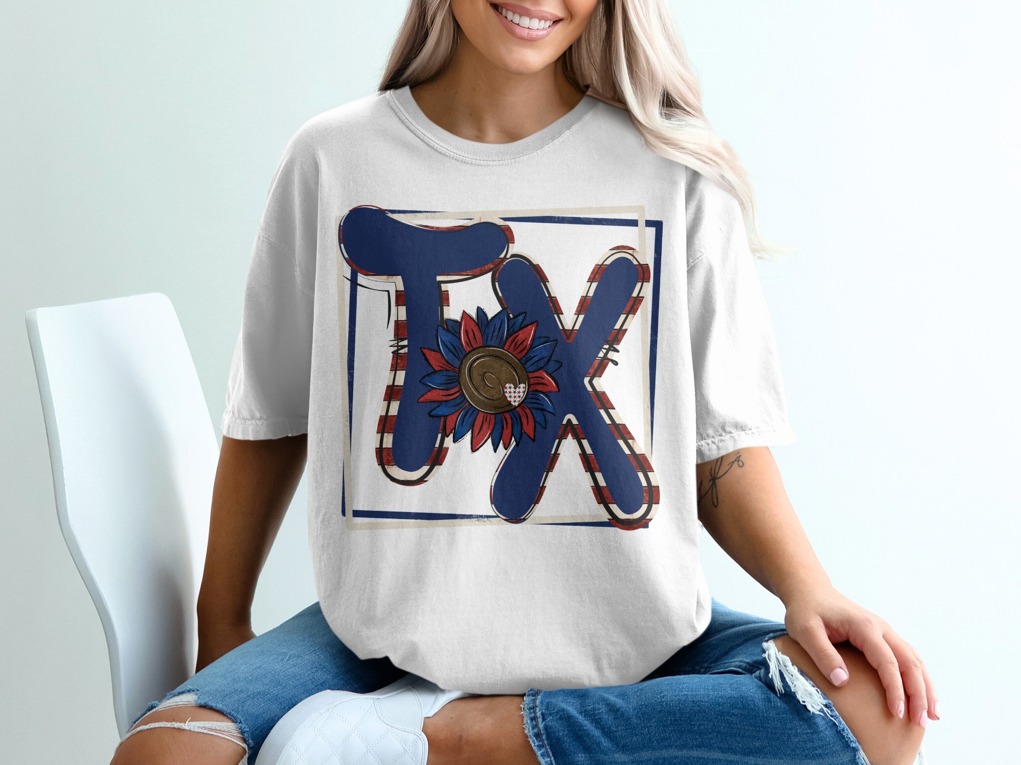 Patriotic Taxes Sunflower T Shirt, Red White Blue, Floral Tax Day Tee, Accountant Gift, USA Flag Tax Shirt, Taxes Season T-Shirt