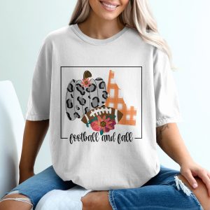 Football and Fall T-Shirt, Leopard Pumpkin, Floral Football, Idaho State Pride, Autumn Shirt, Cute Thanksgiving Tee, Game Day Shirt