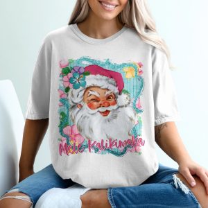 Mele Kalikimaka T-Shirt, Hawaiian Christmas, Santa Claus Tee, Floral Xmas Shirt, Tropical Holiday Gift, Festive Apparel, Holiday Season