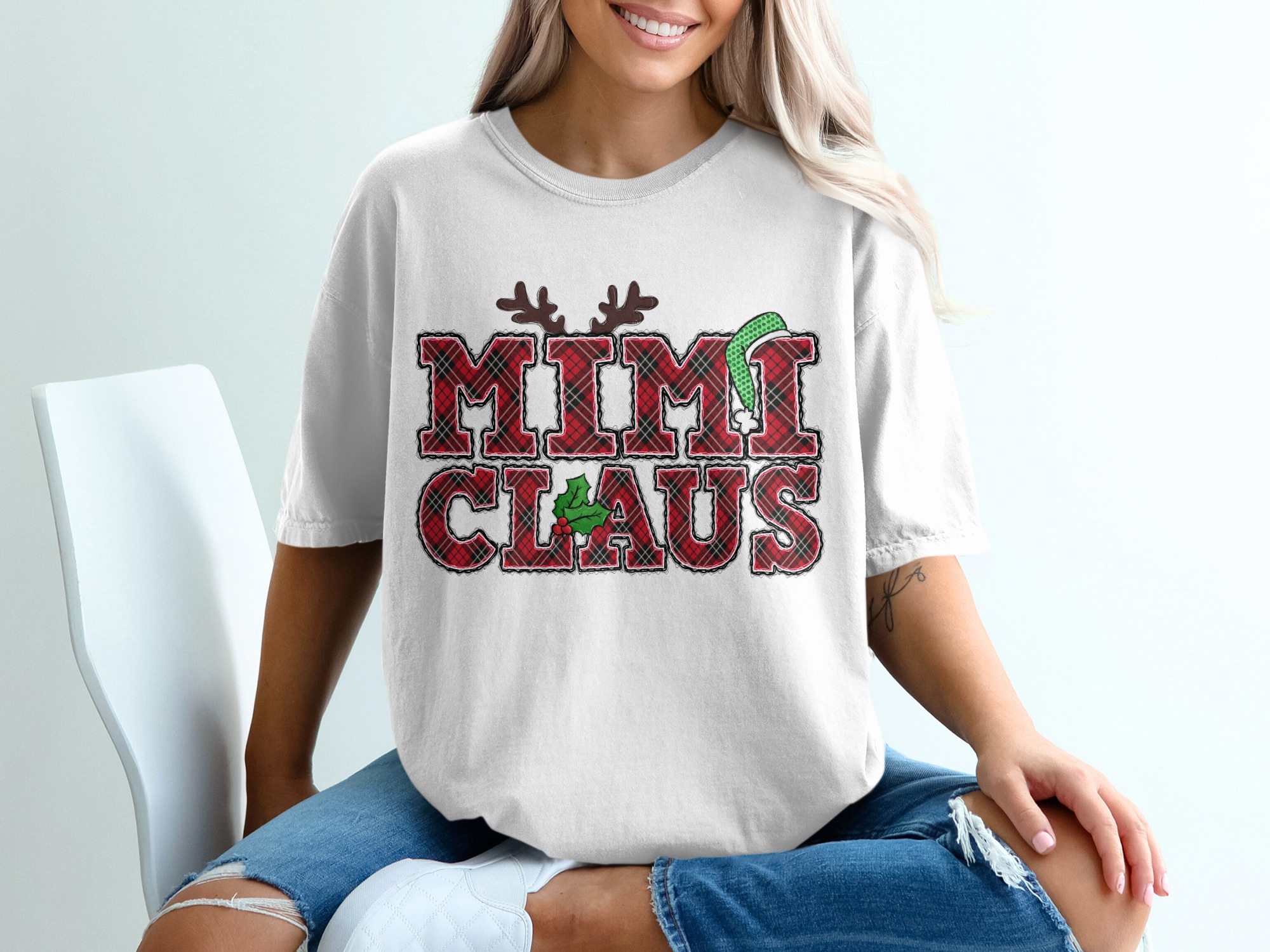 Mimi Claus T Shirt, Christmas T Shirt, Plaid T Shirt, Holiday Shirt, Funny Christmas Shirt, Mimi Gift, Christmas Gift For Mimi