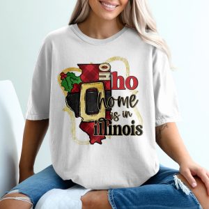 Illinois Christmas T-Shirt, Home State Shirt, Illinois Holiday Tee, State Pride Apparel, Christmas Gift, Illinois Gift