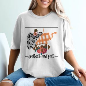 Football and Fall T-Shirt, Leopard Pumpkin Shirt, West Virginia Shirt, Autumn Design, Thanksgiving T-Shirt, Seasonal Shirt, Game Day