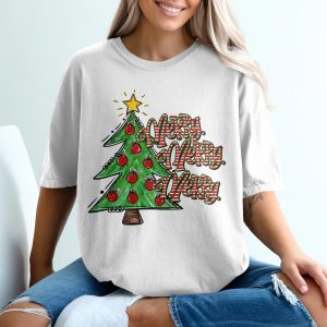 Merry Christmas T-Shirt, Holiday T-Shirt, Xmas Tree Shirt, Festive Apparel, Christmas Gift, Holiday Outfit, Xmas Shirt, Merry T-Shirt