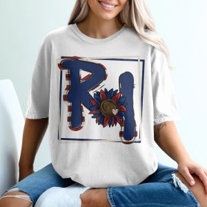 Patriotic RN T-Shirt, USA Nurse Shirt, Floral RN Tee, American Flag Design, Nurse Gift, Independence Day Apparel, Red White and Blue