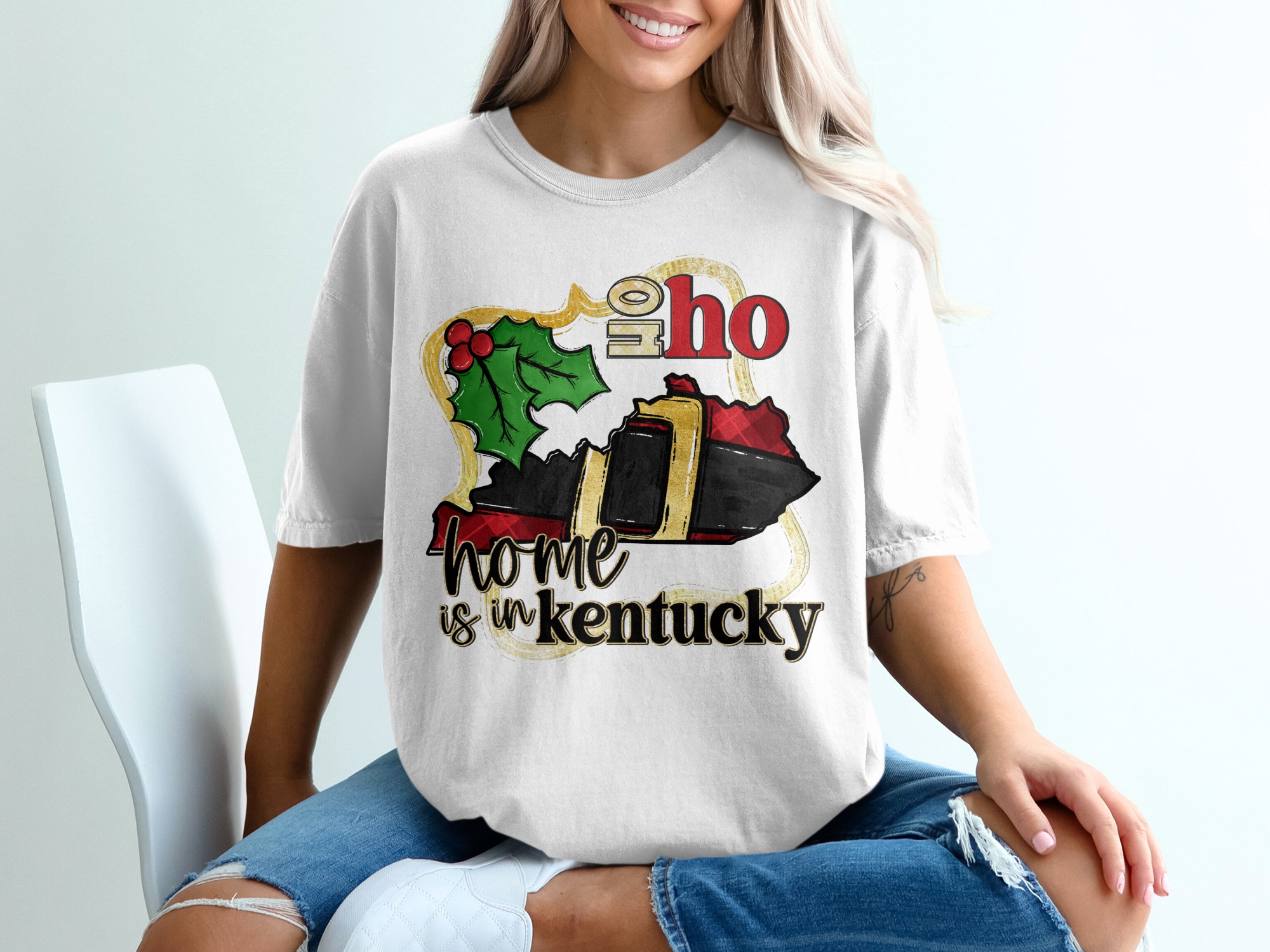 Kentucky Christmas T-Shirt, Home is in Kentucky, Kentucky State Christmas, Kentucky Lover Gift, Holiday Shirt, Christmas Gift