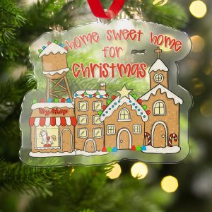 Home Sweet Home Ornament, Christmas Village Ornament, Gingerbread House, Toy Shop Church Ornament, Christmas Decoration, Holiday Ornament