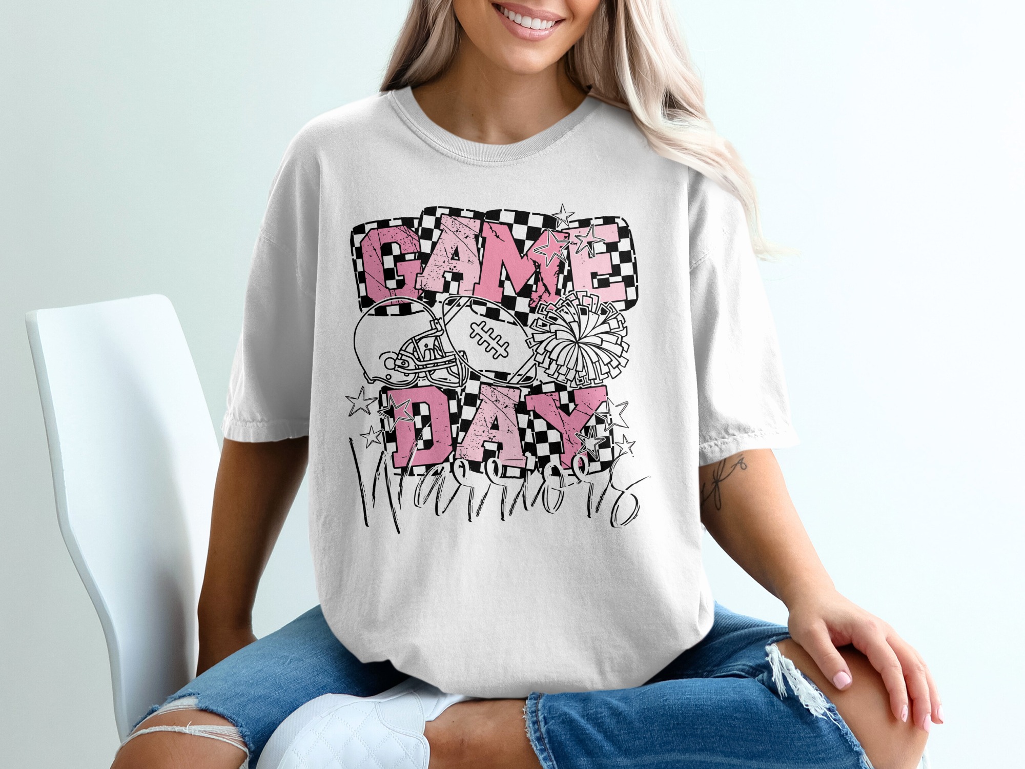 Game Day Warriors T-Shirt, Cheerleader Shirt, Football Shirt, Game Day Outfit, Sports Tee, Team Spirit Shirt, Gift for Sports Lover