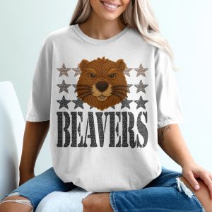 Brown Beaver T-Shirt, Stars Shirt, Beavers Tshirt, Animal Lover Tee, Cute Beaver Design, Graphic Tee, Gift Idea