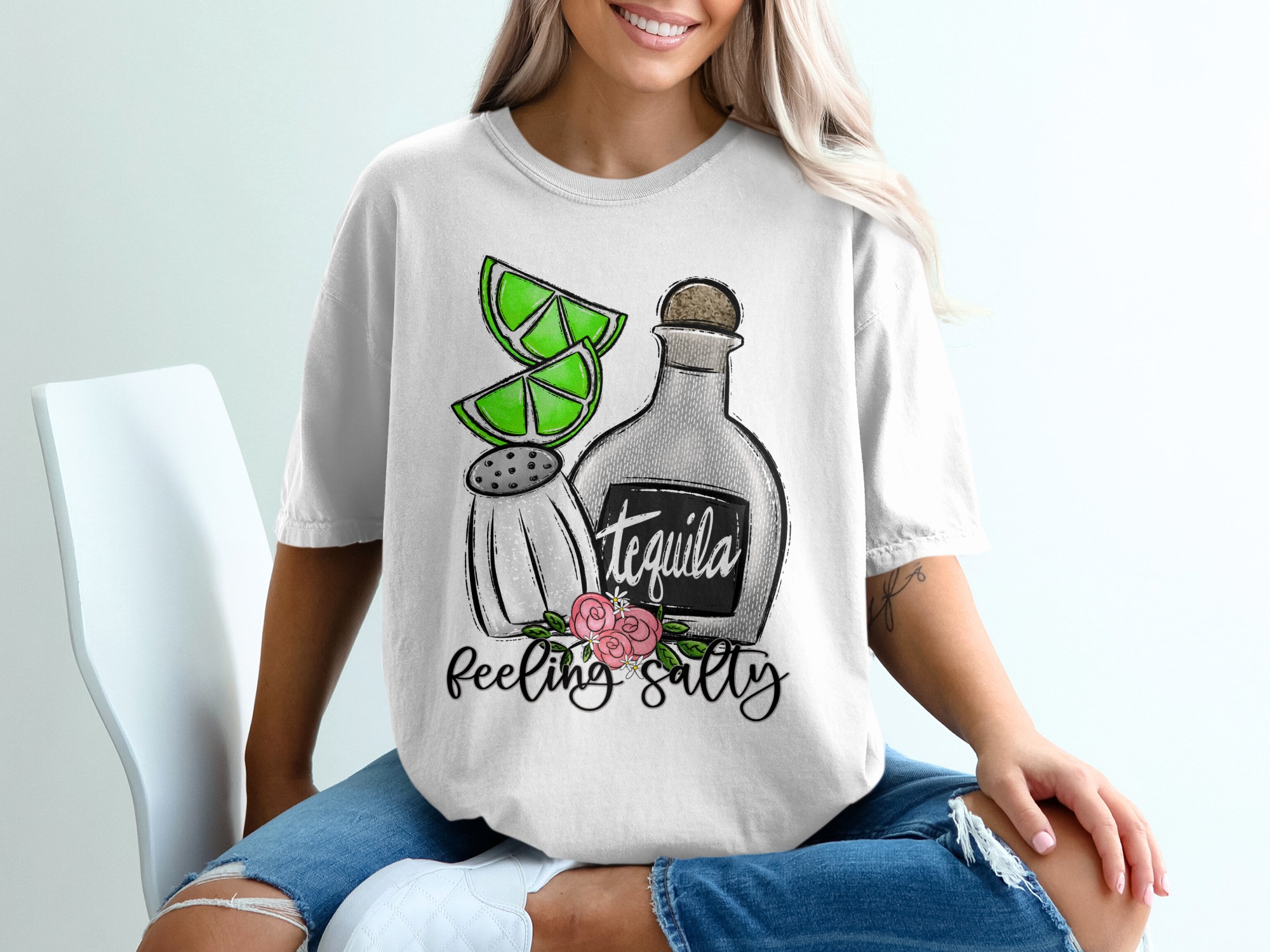 Feeling Salty T-Shirt, Tequila Lime Shirt, Funny Drinking Tee, Margarita Party Shirt, Cinco De Mayo Shirt, Gift Idea T-Shirt