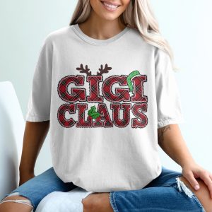 Gigi Claus T Shirt, Christmas Gigi Shirt, Plaid Christmas Shirt, Gigi Christmas Gift, Funny Gigi Shirt, Holiday Shirt for Grandma