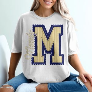 Seersucker Mascot T-Shirt, Custom Initial M T-Shirt, Moody Name, Change Your Colors T-Shirt, Personalized T-Shirt