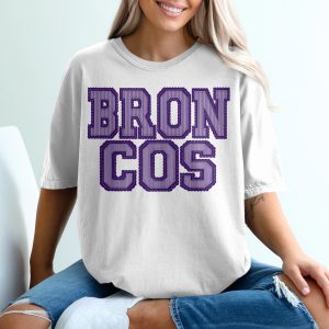 Broncos Seersucker T-Shirt, Mascot Inspired, Custom Change Your Colors, Sports Team Tee