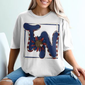 TN Sunflower T-Shirt, Tennessee Pride, USA Flag Colors, State Flower, Southern Charm, Patriotic Tee, Red White Blue, TN Gift