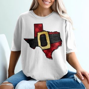 Texas Christmas T-Shirt, Santa Belt State Tee, Red Plaid State, Holiday Shirt, Texas Pride Shirt, Festive Outfit, Gift Idea, Xmas Clothing