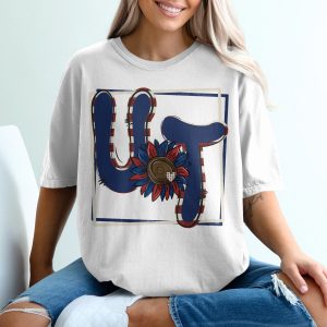 UT Patriotic Sunflower T-Shirt, America Flag Letters, USA Pride Tee, July 4th Apparel, Country Style Gift, Southern State Graphic