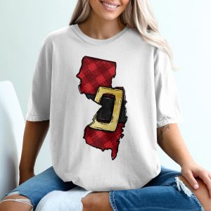 Jersey Santa Suit T-Shirt, Christmas Holiday, New Jersey Pride, Festive NJ Design, Unique Gift, Holiday Apparel, Santa Belt, Plaid
