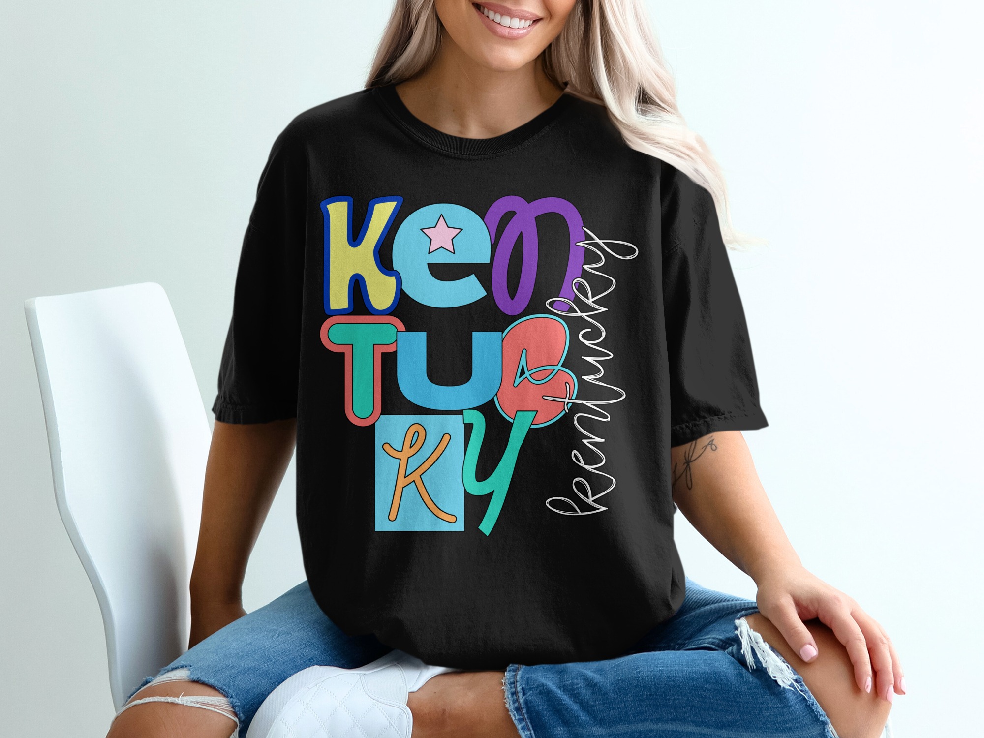 Kentucky Reverie T-Shirt, Retro Style Graphic, Colorful State Pride, Kentucky Souvenir, Kentucky Lovers T-Shirt - Image 2